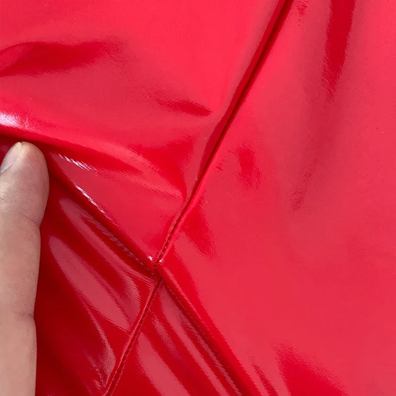 Eleganter Kunstleder-Bleistiftrock mit Reißverschluss – Sexy High-Stretch Rock in Schwarz, Rot oder Blau